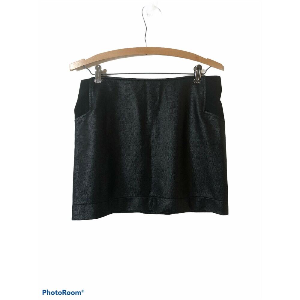 BCBGMAXAZRIA Faux leather Mini side waist panels